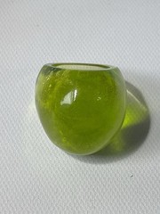 Vintage Lucite Ring Size 6.75 Bubble Dome Modern Chunky Statement Acrylic Kiwi