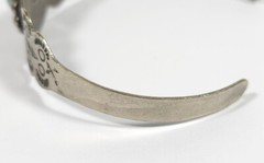 Vintage Nickel Silver Child’s Size Fred Harvey Era Faux Turquoise Cuff Bracelet