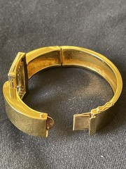 Vintage Unique Heavy 18k Yellow Gold Diamond Bangle Bracelet Weighs 59 Grams