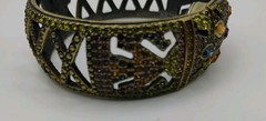 Vintage Heidi Daus Hidden Quartz Watch Bracelet Multicolor Rhinestones Art Deco