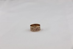 Victorian 10K rose gold BAND ring Wide Leaf Leaves Flowers Vines 3.1 g sz 7