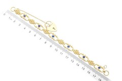 Vintage 1.20Ct Sapphire and 0.24Ct Diamond, 18k Yellow Gold Bracelet (1989)