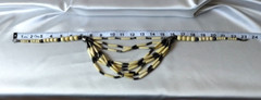 Vintage Handmade Native Bone Wood Silver Beaded 9 Strand Statement Necklace