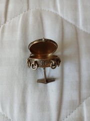 Vintage Sterling Silver cufflink Locket Snuff Box depicting Bullfighter