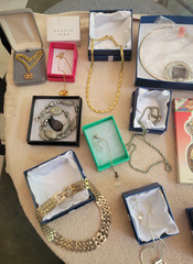 #A1 VINTAGE LOT OF MIXED JEWLERY NECKLACES ETC. IN BOXES FROM A LOCAL ESTATE