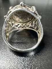 Antique 1918 George V Silver Three Pence Coin Sterling Silver 925 Ring SZ 6