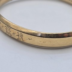1912 Antique 14k Gold Filled Hinged Bangle Bracelet 7.5″ – Mono, Anna AKR
