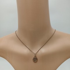 925 SJC Faith in God Necklace 18in Sterling Silver 3g Rope Chain Oval Pendant