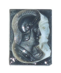 Victorian Double Layer Double Portrait Greek Warriors Carved Banded Agate Cameo