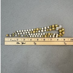 Vintage Old Money Japan Faux Pearl Gold Bead Multi Strand Collar Necklace Bridal