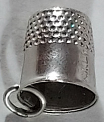 Vintage Sterling Silver THIMBLE #2 Charm for Charm Bracelet, 0.68g