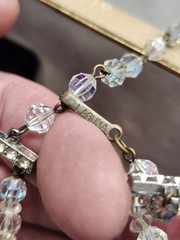 Vintage 40s 50s LAGUNA Signed Aurora Borealis 3 Pc Demi Parure SET AB Crystals