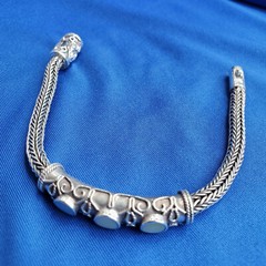 Byzantine 925 STERLING SILVER Bracelet Woven Braided FLEXIBLE Bangle Chain 7.75″