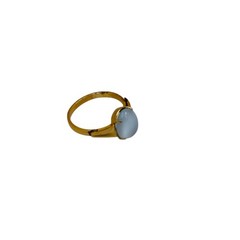 1.8g Antique Vintage Deco 10k Yellow Gold Filled GF Moonstone Band Ring S 6