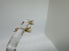 Rare 14K Yellow Gold White Spinel Stud Earrings, 0.5 TCW