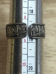 b45. jJj 925 Sterling Vintage LIBRA Zodiac Open Band Ring Adjustable, 3.5g