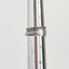 Vintage Sterling Silver Israel Designer Signed Love Spinner Oxidized Band Size 8