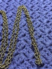 Vintage Goldtone Textured Chain Necklace No Clasp 53 inches Long