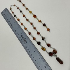 VtgGenuine Honey Cognac Amber Nugget Wire Wrapped Pendant Necklace Bracelet Set