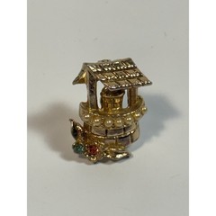 Whimsical Wishing Well Hat Pin with Rhinestone Detail Tiny Delicate