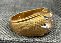 Vintage Celestial 18K HGE Yellow Gold Plated Vargas Sun Starburst Star Ring Sz 5