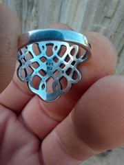Vtg. RJ GRAZIANO Filigree Infinity 925 & Marcasite Ring- Size 8
