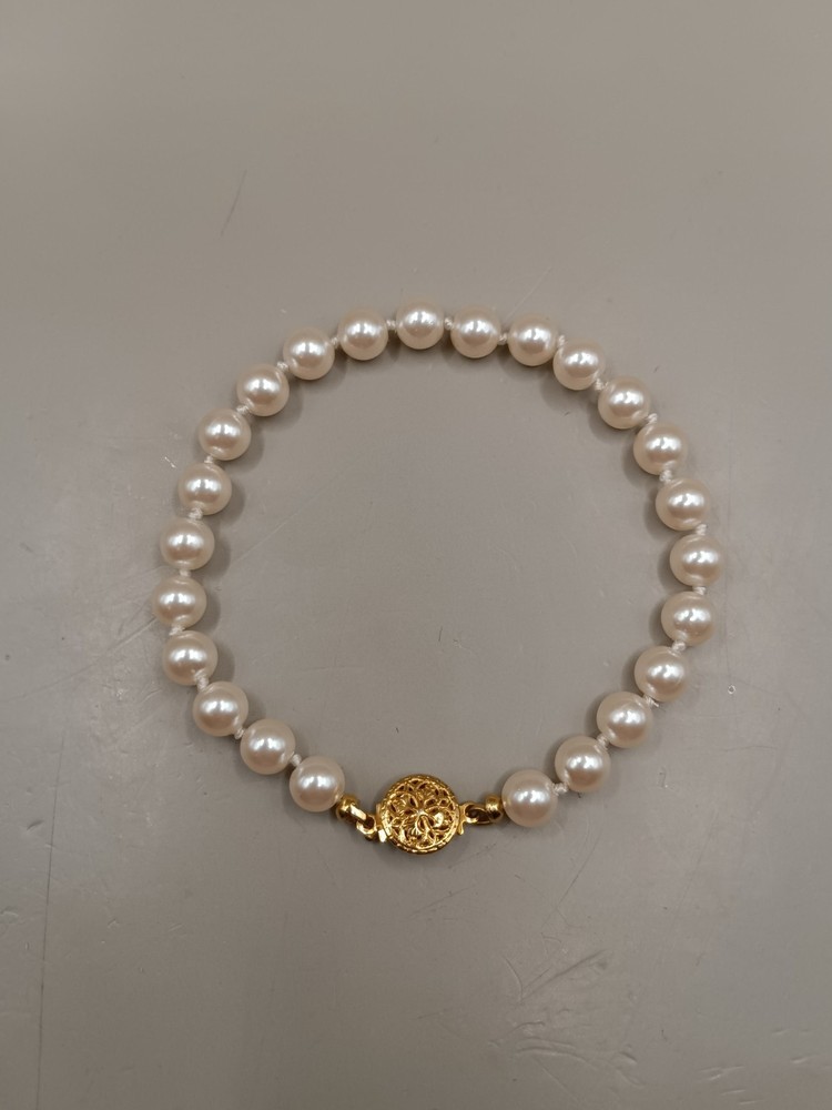 Vtg Faux Pearl Bracelet 7″