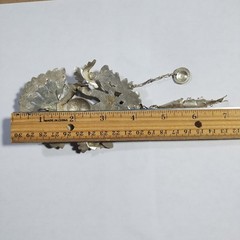 Vintage Peruvian Pendant Silver Tone Figural Peacock Bird READ
