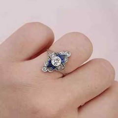 3Ct Art Deco Style Lab Created Diamond Engagement Wedding 14K White Gold FN Ring