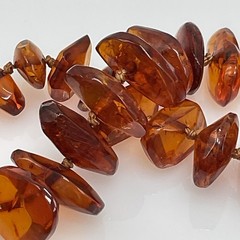 Vintage Baltic Amber Graduated Nugget Necklace Cognac 70g Endless Strand 28 in