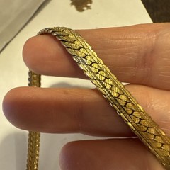 VTG 14K Gold Filled Serpentine Necklace 2mm Chain 18.2” Long Ver Pretty