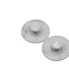 Vintage Hand Painted Porcelain Blue Floral Forget Me Not Stud Button Earrings 1″
