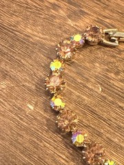 Vintage MCM 1960s Signed WEISS Aurora Borealis Rhinestone Bracelet 7”