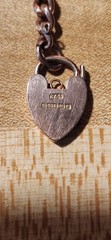 Antique 9K Yellow Gold Curb Chain Bracelet Padlock Edwardian