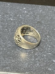 Sterling Silver Cut Out/Filigree Wide Dome Style Cocktail Ring Size 6 Vtg
