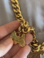 Vintage Rare Runway Carolee Gold Chain Scottie Dog Necklace