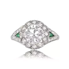 2.30Ct Art Deco Style Lab Created Diamond Anniversary 14K White Gold Finish Ring