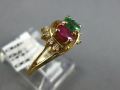 .70CT DIAMOND & AAA EMERALD & RUBY 14K YELLOW GOLD OVAL & ROUND CRISS CROSS RING