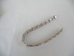 Vera Wang Sterling Silver 925 2 Row CZ Tennis Bracelet Fits 7.5″