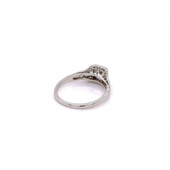 Vintage Art Deco Round Cut Lab Created Diamond Wedding 14K WhiteGold Filled Ring