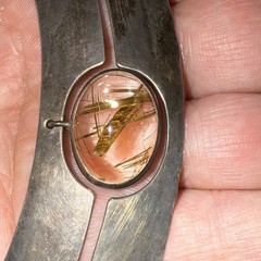 Vtg Rutilated Quartz Necklace 925 Sterling 47+Grams Total Wt. 16”