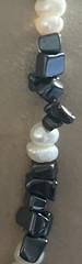 JTV Designer Hematite White Pearl Beaded 26” Necklace