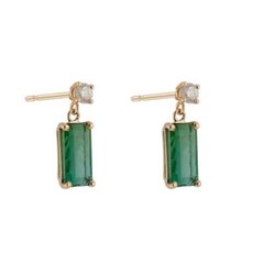 Peter Suchy 1.50 Carat Tourmaline Diamond Yellow Gold Dangle Earrings