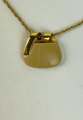 Vintage 1960s Crown Trifari Modernist Enamel Pendant Necklace 29 in