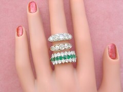 ANTIQUE ART DECO 1.35 ctw OLD DIAMOND PLATINUM 5-STONE COCKTAIL RING 1930 sz 5.5