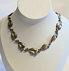 Vtg Sterling Silver Danecraft Floral Necklace 20.25g Fine Jewelry 15.5″ Chain