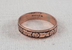 Vintage Wheeler WM COPPER Forget Me Not Floral Band Size 13 Mint! 5.50 mm wide.