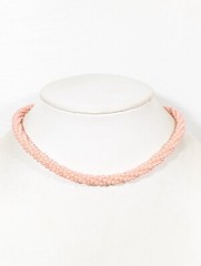 Vintage Pink Faux Pearl Cluster Bead Choker Necklace Classic MCM 15 in Collar