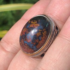vintage ring red agate multicolor rare antique gemstone 8″ klawing indonesia