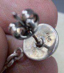 Vtg Sterling Silver 925 Long Modernist Dangle Earrings Abstract Spheres 4” Drop